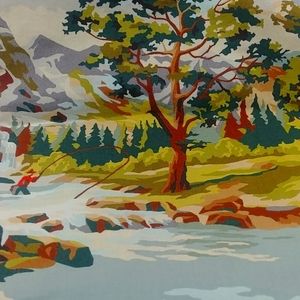 Mountain scene kitchen apron